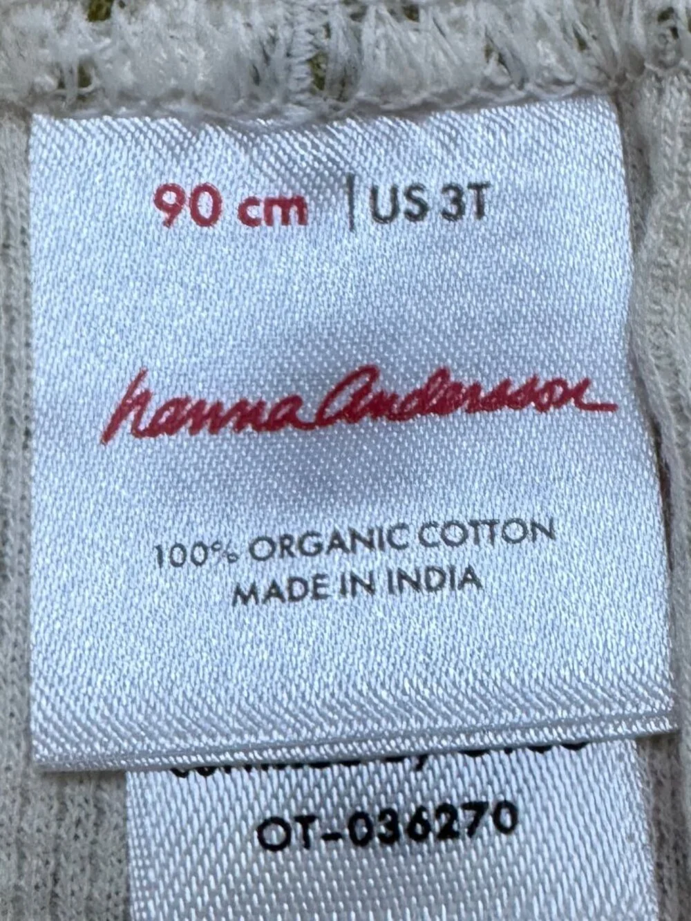 HANNA ANDERSSON Pajama shirt & pants set, Size 3T, Beige with floral design NWT